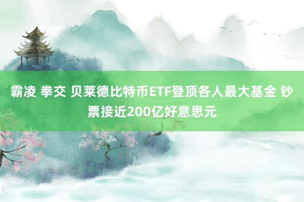 霸凌 拳交 贝莱德比特币ETF登顶各人最大基金 钞票接近200亿好意思元