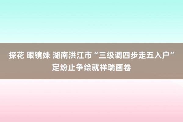 探花 眼镜妹 湖南洪江市“三级调四步走五入户”定纷止争绘就祥瑞画卷