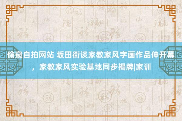 偷窥自拍网站 坂田街谈家教家风字画作品伸开幕，家教家风实验基地同步揭牌|家训