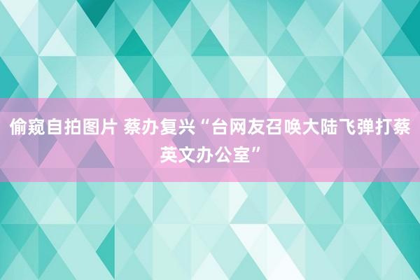 偷窥自拍图片 蔡办复兴“台网友召唤大陆飞弹打蔡英文办公室”