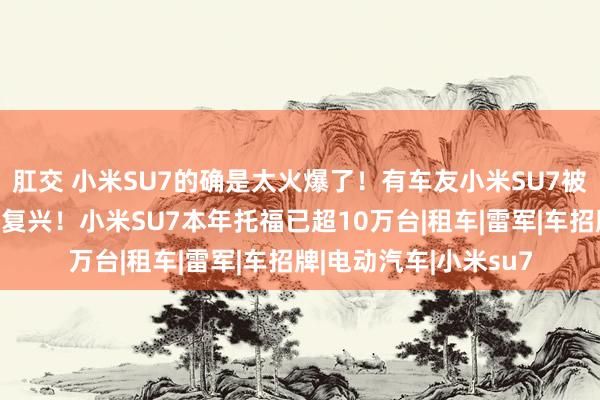 肛交 小米SU7的确是太火爆了！有车友小米SU7被外借拍色情片，警方复兴！小米SU7本年托福已超10万台|租车|雷军|车招牌|电动汽车|小米su7